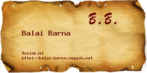 Balai Barna névjegykártya